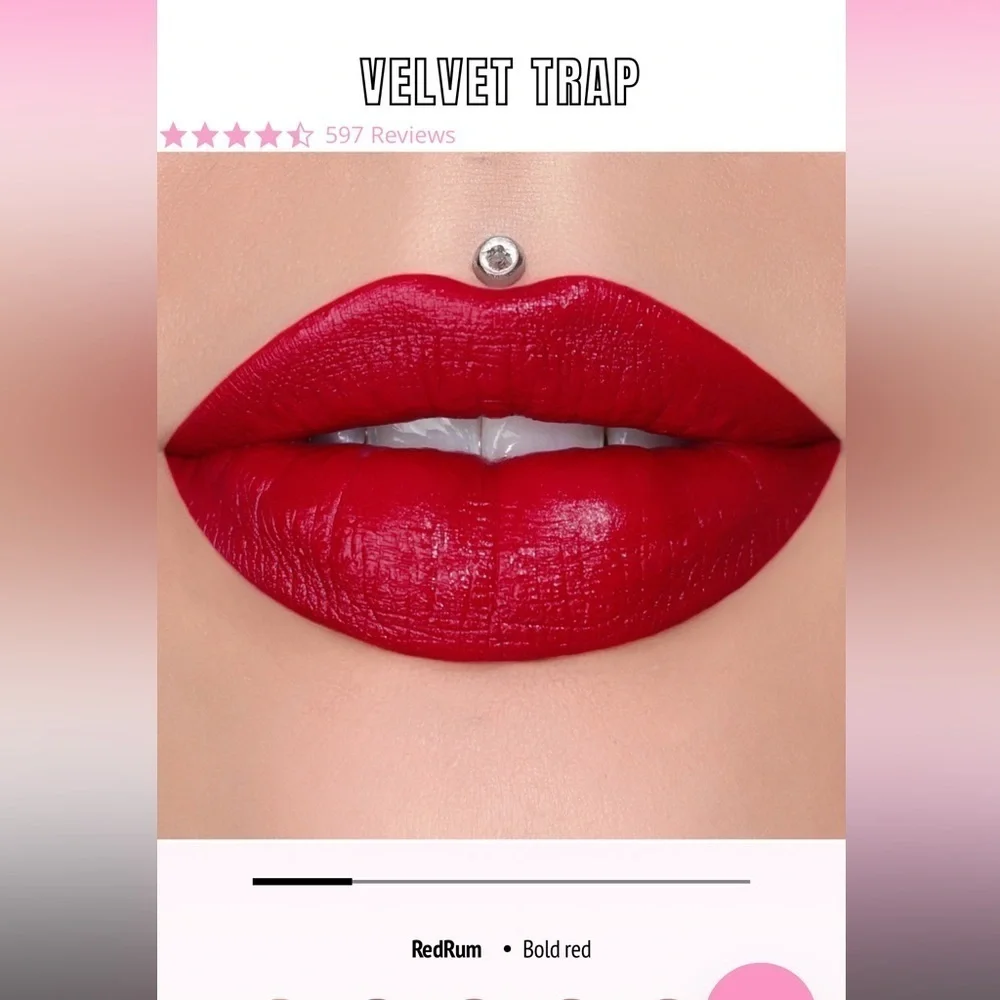 Jeffree Star Velvet Trap lipstick in color Redrum. New!